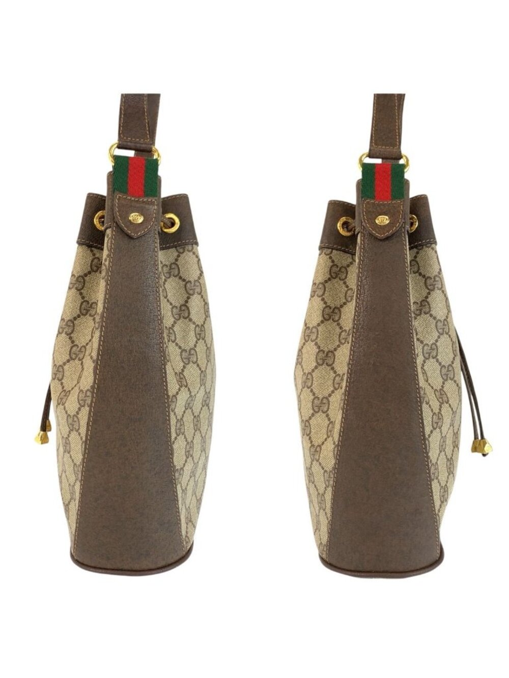 Gucci Vintage Sherry Line Beige Brown GG Supreme Canvas Shoulder Bag - Picture 8 of 9